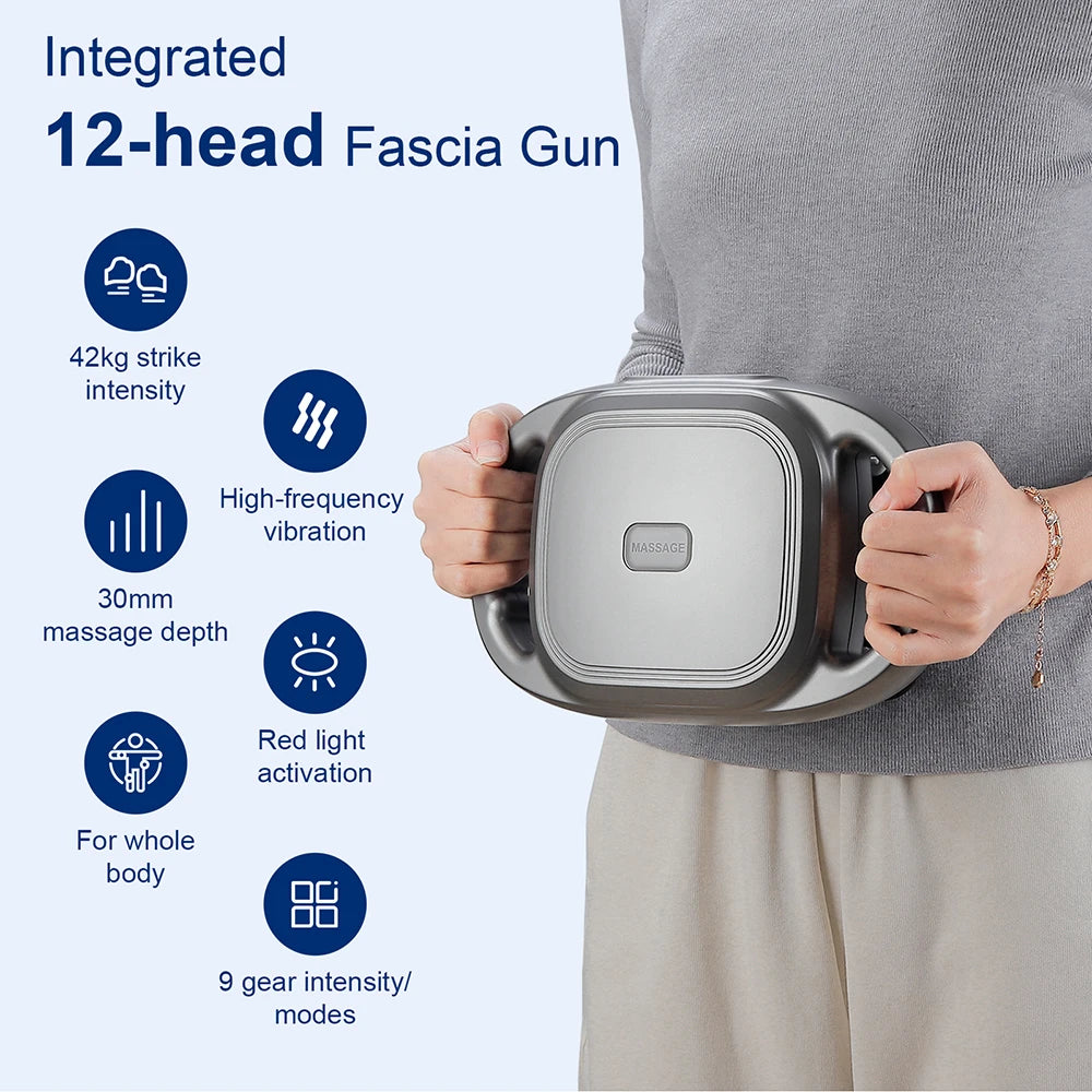 12-Head Fascia Gun High-Frequency Vibration Body Massage Gun Back and Waist Massager Neck Shoulder Massager Muscle masajeador