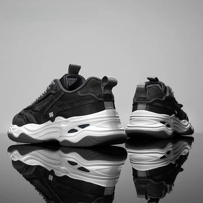 Aokang Men's nut Running oes Bla Casual Sports Sneakers Breathable Lace-Up round Toe Thi Bot for Running And Sports