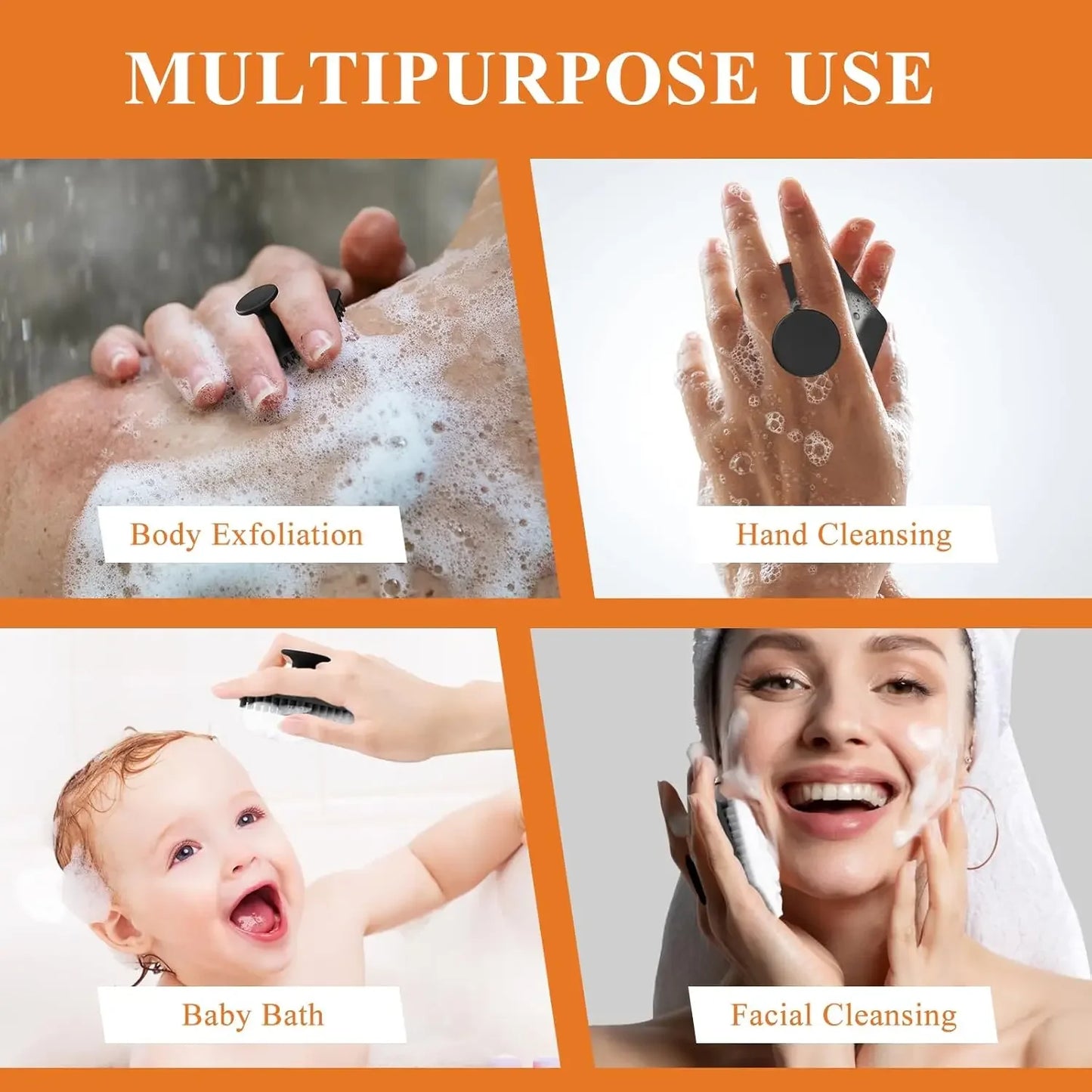 Silicone Cleaning Brush Face Cleansing Scrubber Massager Manual Facial Cleansing Brush Exfoliating Gentle Beard Skin Care Tool