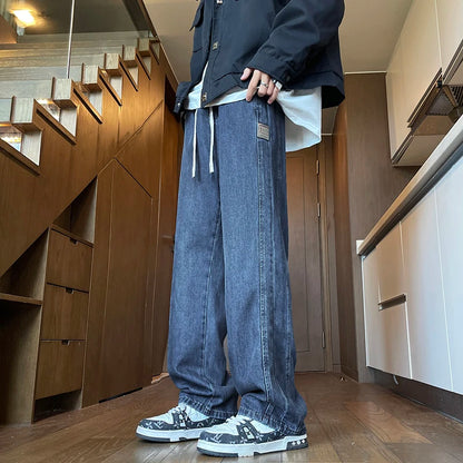 25ss Summer Vintage 190cm Men's Super long Pants 115cm Elastic Waist Straight Leg Breathable Drape Sportswear Casual Pants