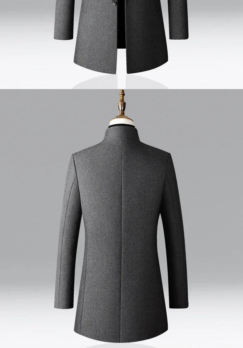 TFETTERS Brand Trench Coat Korean Fashion Business Casual Stand Collar Long Jackets for Men 2025 Autumn Windbreaker Winter Coats