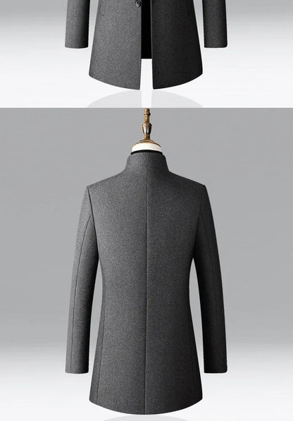 TFETTERS Brand Trench Coat Korean Fashion Business Casual Stand Collar Long Jackets for Men 2025 Autumn Windbreaker Winter Coats