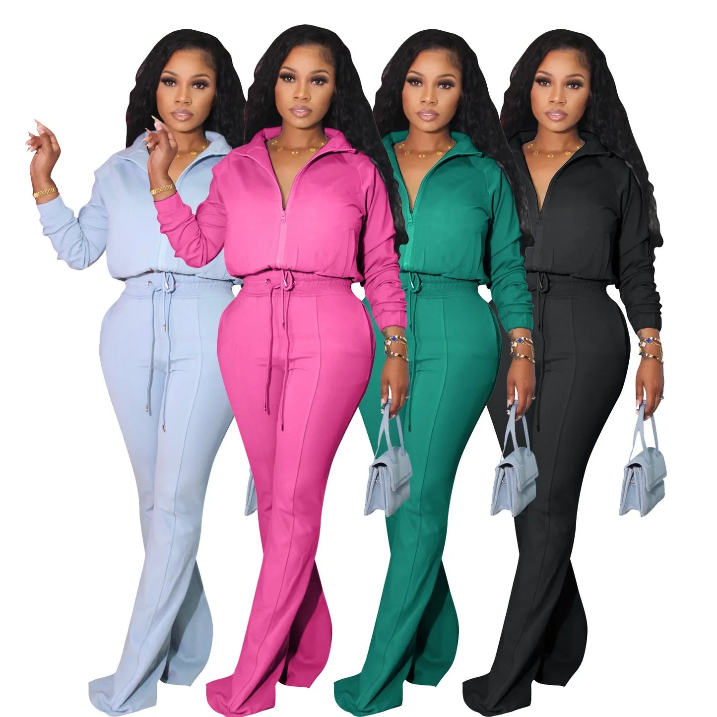 Trendy Women 2 Piece Tracksuit Autumn Winter Sport Jogger Outfits Fashion Solid Sweatsuit 2026 Female Two Piece Pants Set