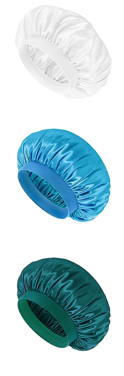 Baby Kids Satin Wide Band Sleeping Hat Beige Black White Pink Purple Bonnet Cap Turban Hat Wide Elastic Bands Night Sleep Cap