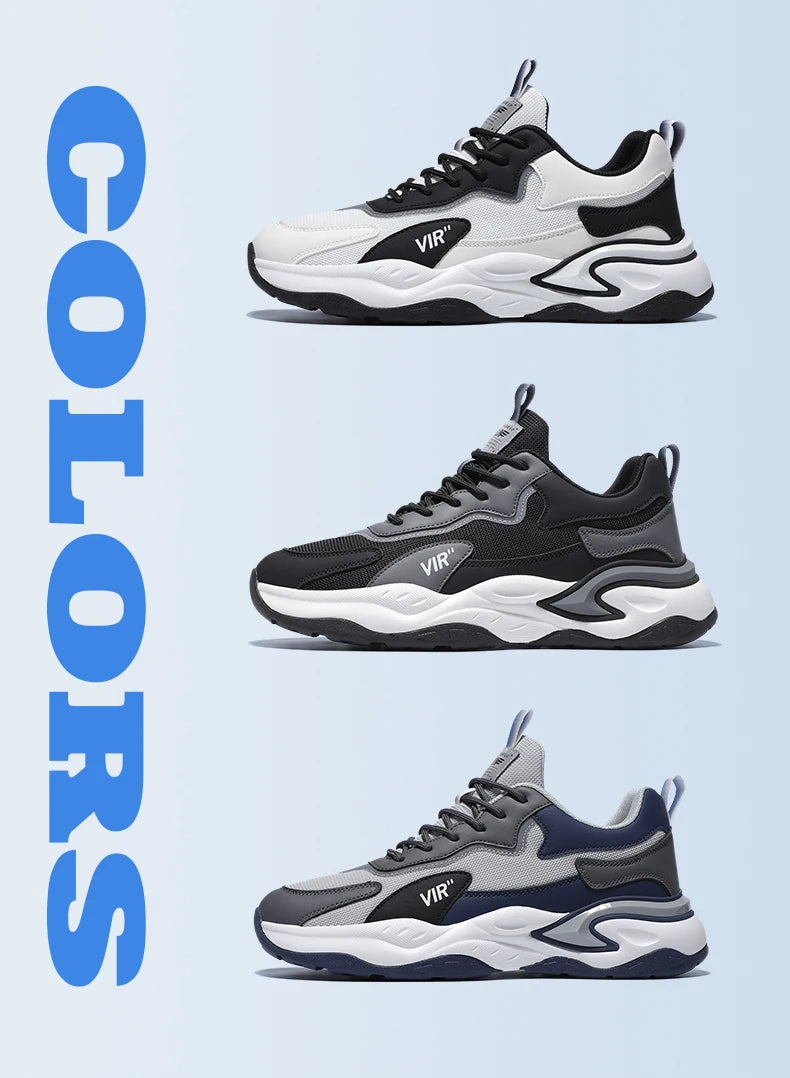 Spring and Summer New Breathable Mesh Casual Men's Running Shoes, Running Casual Sports Shoes, Anti-slip Lace-up Sports Shoes