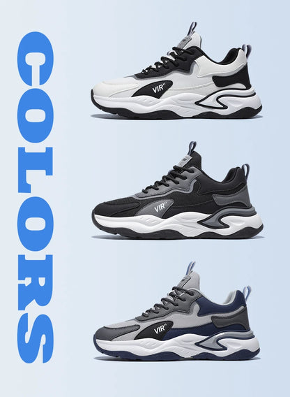 Spring and Summer New Breathable Mesh Casual Men's Running Shoes, Running Casual Sports Shoes, Anti-slip Lace-up Sports Shoes