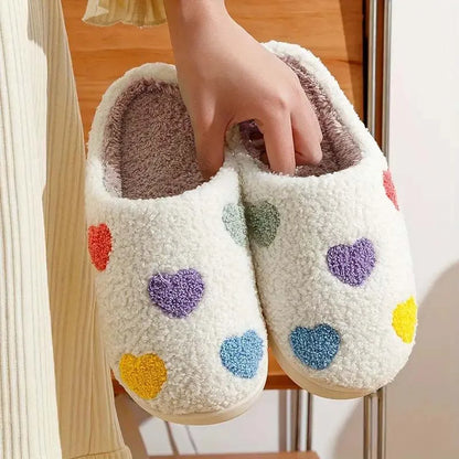 Ladies Soft Sole Slippers Winter Warm Anti-Slip Home Slippers Comfortable Poop Texture for Women