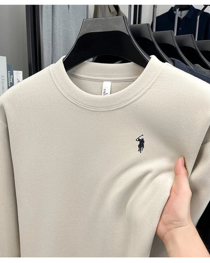 Luxury brand long sleeve T-shirt men's autumn Paul trendy exquisite pony embroidery pullover loose casual round neck sweatshirt