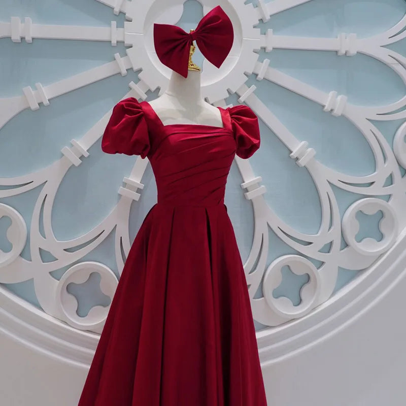 Wedding Dress Party Dresses  New Red Style Retro Bridal Princess Engagement Evening Dress