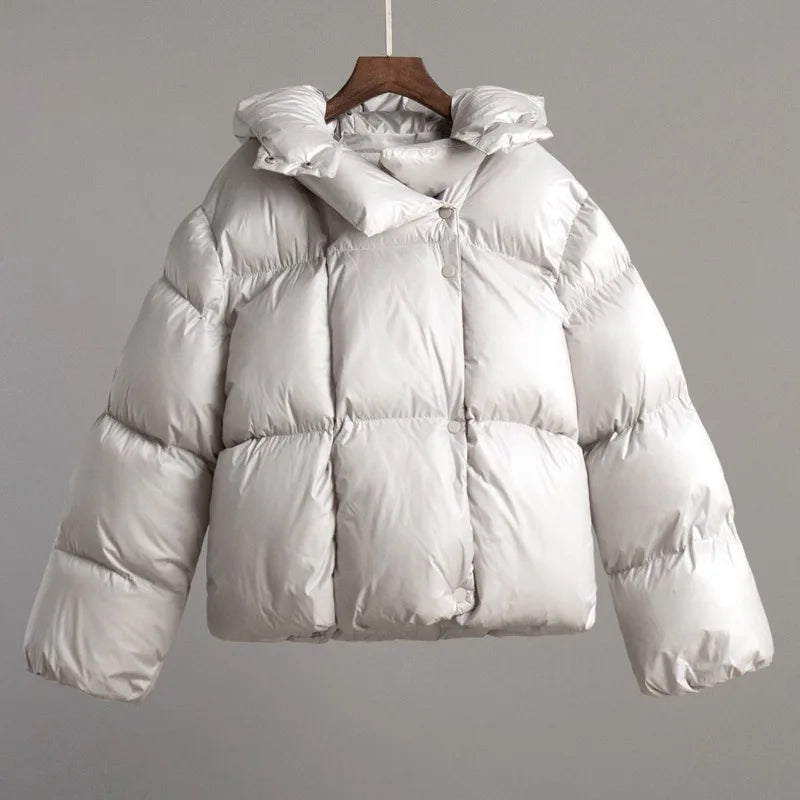 New in Winter Warm Cotton Puffer Jackets Women's Loose Parkas Coat Vintage Bread Jacket Outwear Office Ladies Quilted Clothing
