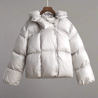 New in Winter Warm Cotton Puffer Jackets Women's Loose Parkas Coat Vintage Bread Jacket Outwear Office Ladies Quilted Clothing