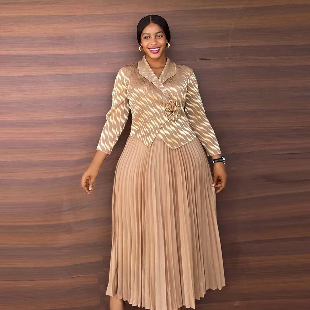 Plus Size Luxury Dresses For Women Elegant And Beautiful Gowns Miyake Pleated Dress Party Evening Prom Formal Female Fashion