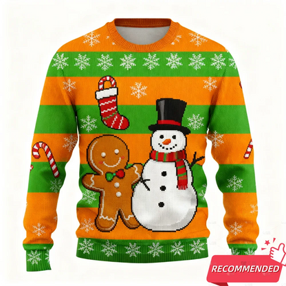 New Funny Snowman Graphic Ugly Christmas Sweatshirt Fashion Gingerbread Man Sweatshirts For Women Clothes Xmas Boy Kids Pullover