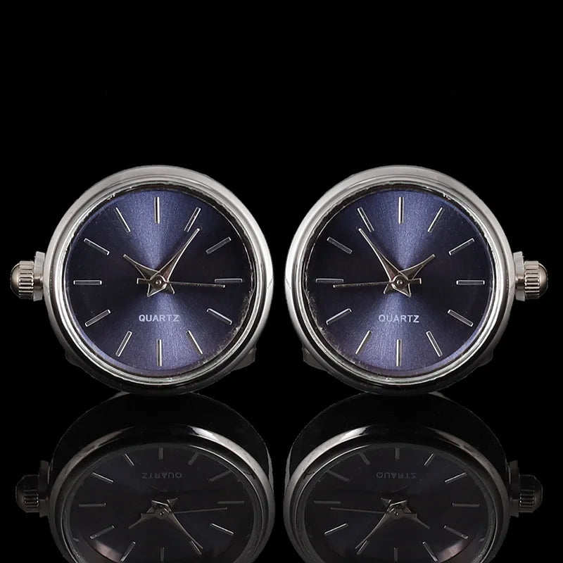 Luxury Cufflinks Watch Rotatable Electronic Functional Buckle Business Mens Cufflinks Gold Slivery Mechanical Watch Cuff Links