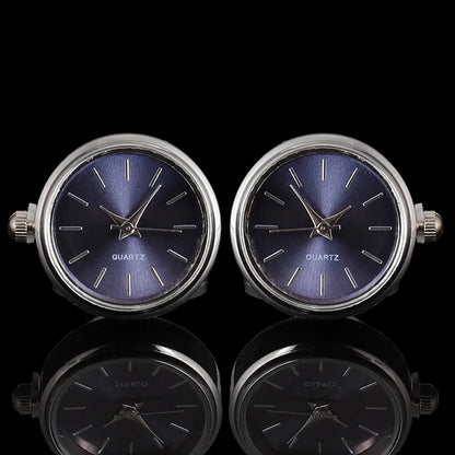 Luxury Cufflinks Watch Rotatable Electronic Functional Buckle Business Mens Cufflinks Gold Slivery Mechanical Watch Cuff Links