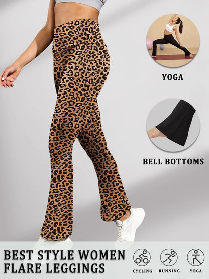 Women's Super Soft Flare Pants High Waisted Tummy Control Workout Yoga Leggings Bell Bottoms