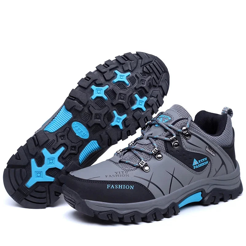 Shoes for Men 2026 New Men Sneakers Leather Waterproof Mountaineering Camping Hiking Shoes Thick Sole Comfortable Running Shoes