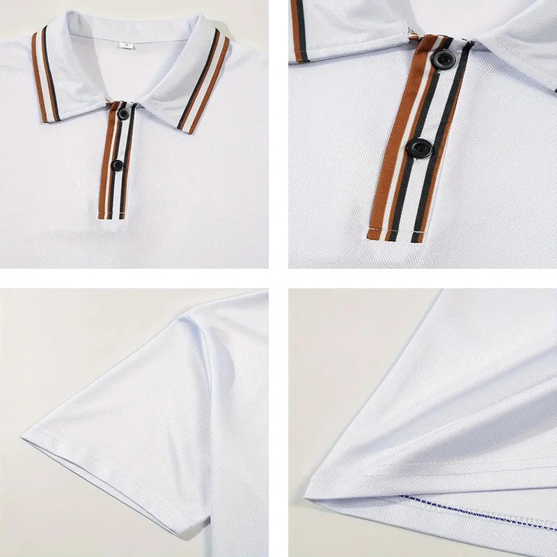 Summer men's short sleeved polo shirt business office lapel shirt Men's sports and casual top European and American plus size