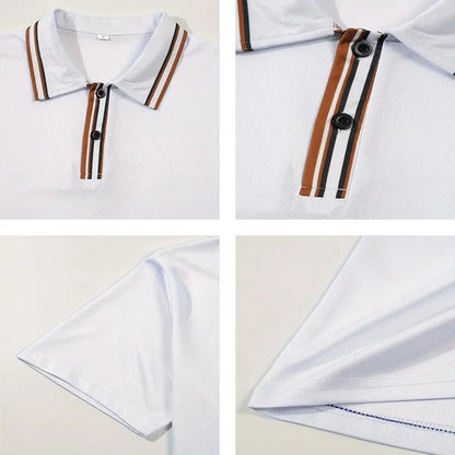 Summer men's short sleeved polo shirt business office lapel shirt Men's sports and casual top European and American plus size