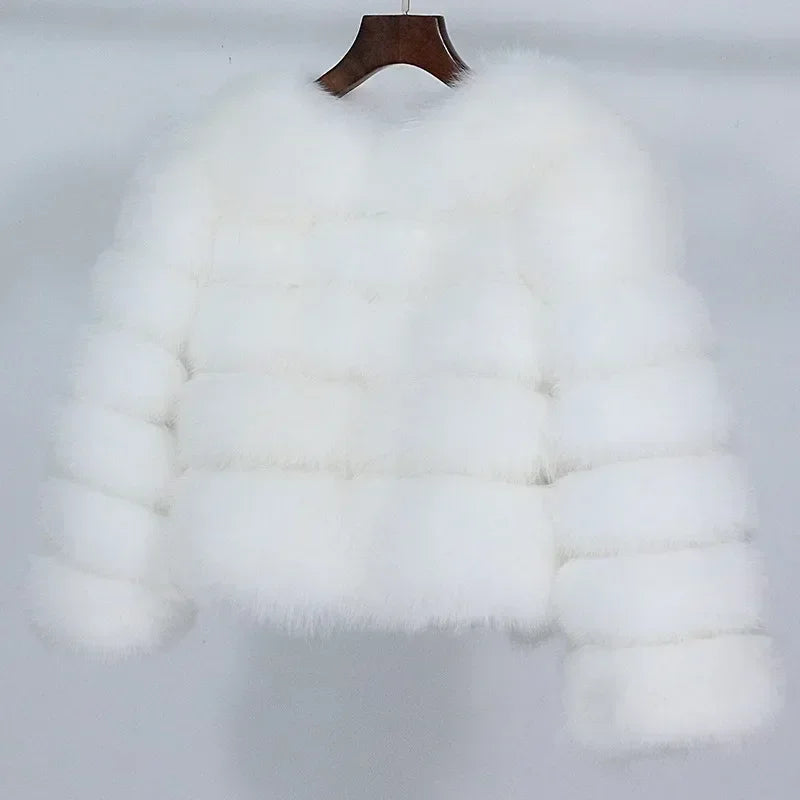 Real Fox Fur Coat Winter Jacket Women O-neck Thick Fashion 2025 & 2026 Natural Fox Fur Raccoon Outerwear Warm Luxury Female Plus Size