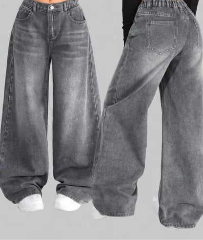 Street Vintage New Letter Embroidered Patch Yellow Washed Baggy Jeans Women Y2K Gothic Hip Hop Popular Couple Wide-leg Pants