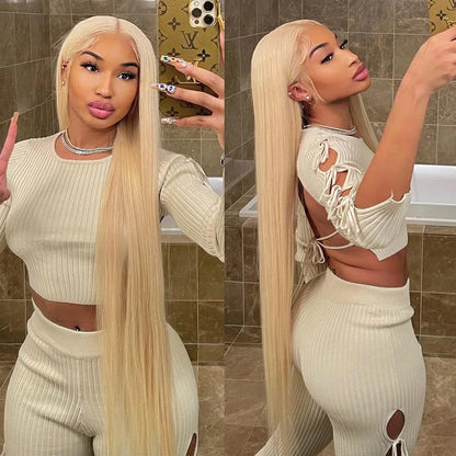 13x6 Hd Transparent Lace Frontal Wig Human Hair 30 Inch Blonde Straight Lace Front Wigs Human Hair 613 Bone Straight Colored Wig
