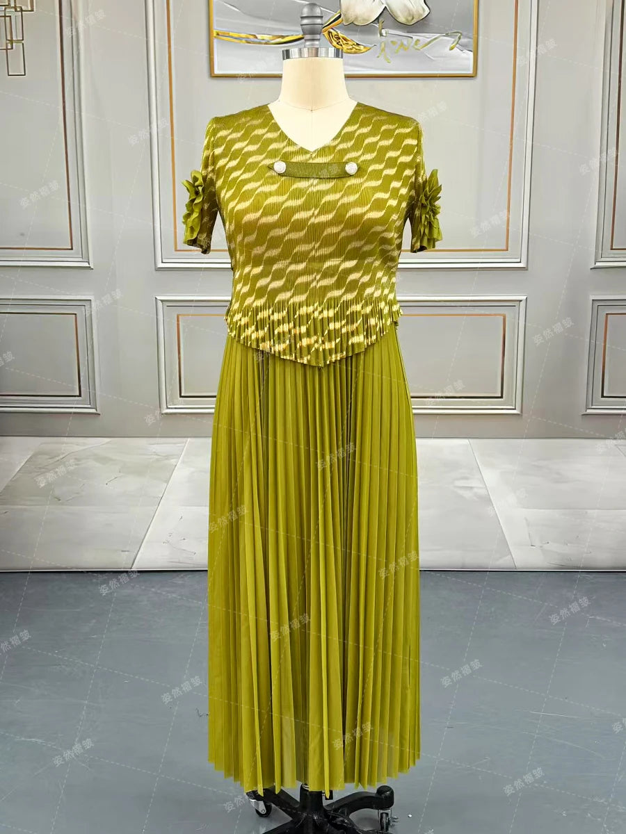 Plus Size Luxury Dresses For Women Elegant And Beautiful Gowns Miyake Pleated Dress Party Evening Prom Formal Female Fashion