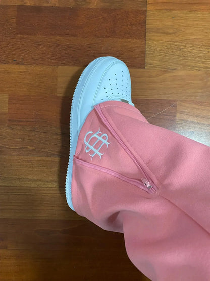 Y2k Retro Loose Straight Baggy Pants Men Tracksuit Pants Unisex Sweatpant Women Zip Embroidery Hip Hop Harajuku Casual Pant Goth