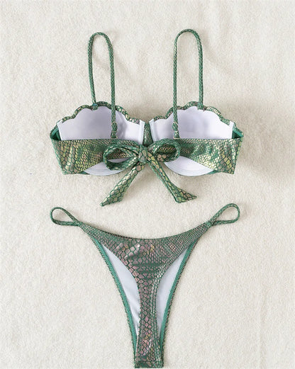 Sexy Push Up Bikinis Sets for Women Swimwear Micro Thong Swimsuits Back Kontted Bathing Suit Brazilian Bikini Mujer Beachwear