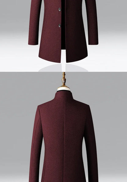 TFETTERS Brand Trench Coat Korean Fashion Business Casual Stand Collar Long Jackets for Men 2025 Autumn Windbreaker Winter Coats