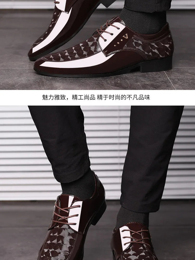 Oxfords Leather Men's Shoes Casual Dress Men Lace Up Breathable Formal Office for Man Big Size 38-48 Flats 2026