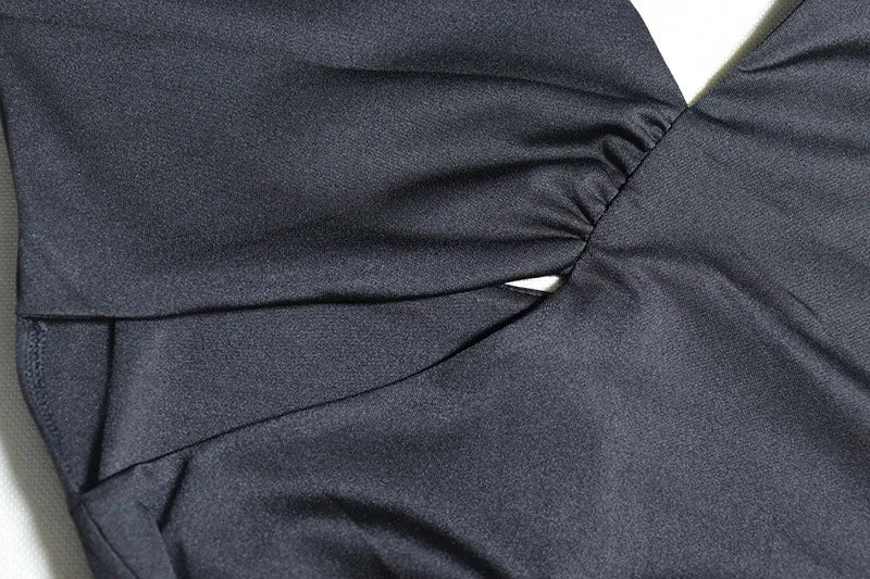 Elegant Black White Bodycon Dresses for Woman Long Sleeve Hollow Out Lace-Up Backless Bandage Party Dress Club Vestido Branco