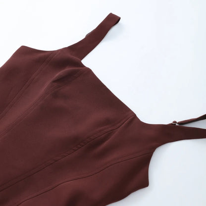 Sexy Backless Ruched Mini Dress Women Elegant Tapered Straps Square Collar Sleeveless High Waist Dresses 2025 Lady Party Gown