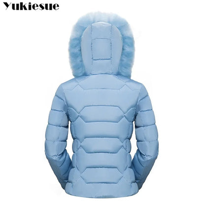 2022 Faux Fur Parkas Women Down Jacket clothes Womens Parkas Thicken Outerwear hooded Winter Coat Female Jacket Cotton padded