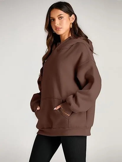 2026 Autumn and Winter New Cross border Leisure Fashion Sports Solid Color Women's Loose and Comfortable Hoodie Hoodie Hoodie