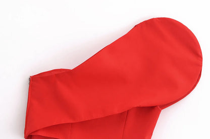 Fashion Asymmetrical Heart Shaped Crop Tops Woman New Women Vintage Sexy Sleeveless Off Shoulder Red Short Tops for Female Tops