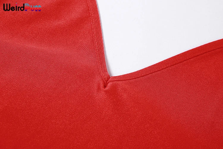 Weird Puss Sexy Backless Women Evening Maxi Dress Folds V-Neck Sleeveless Coquette Elegant Mermaid Matching Banquet Prom Bodycon