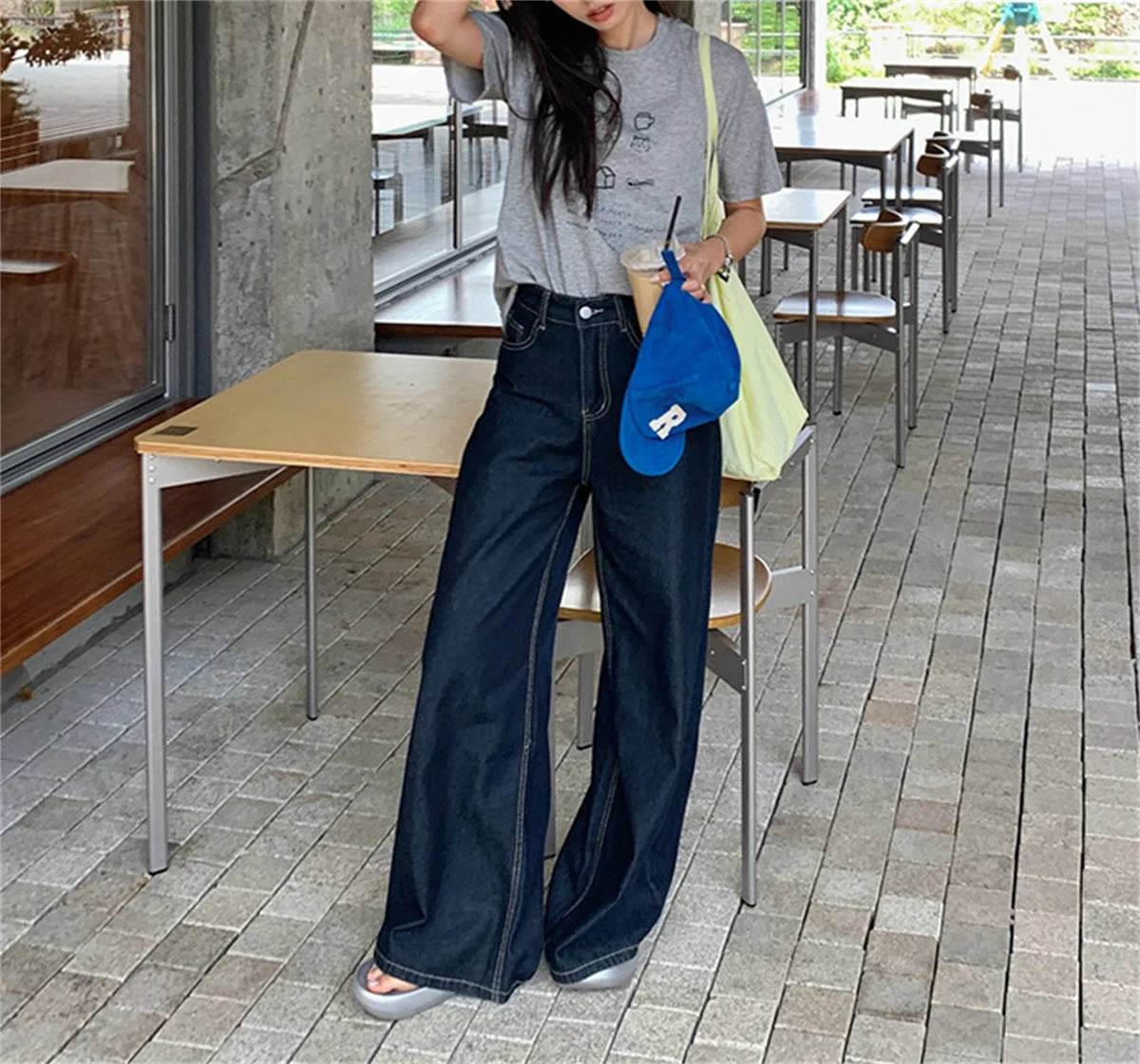 Fashion Wide Leg Jeans Women 2026 Spring Autumn New Retro High Waist Pant Solid Chic Casual Trousers Office Lady Street Pants