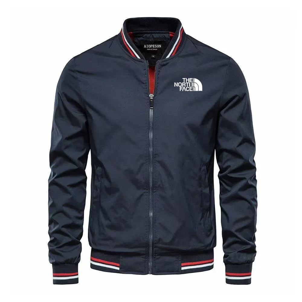 Men's outdoor sports windproof, waterproof and sun-proof hoodless slimming jacket, woven casual multi-functional jacket