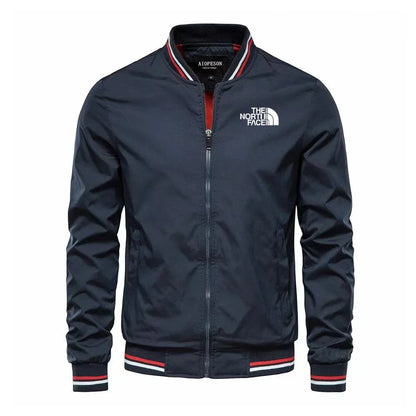 Men's outdoor sports windproof, waterproof and sun-proof hoodless slimming jacket, woven casual multi-functional jacket