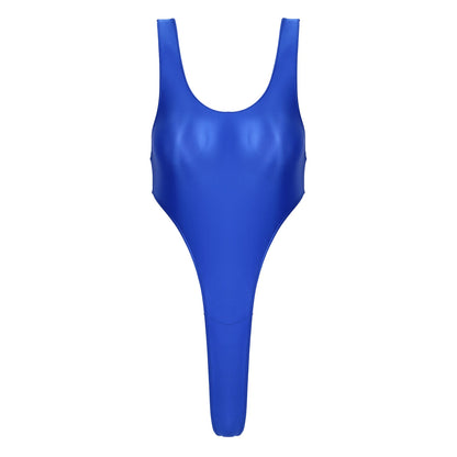 Womens Swimsuit 2022 New Glossy One-piece Swimming Bathing Suit Backless High Cut Bodysuit Sportwear Beachwear Swimwear