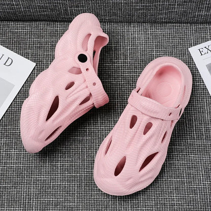 Litfun Summer Clogs Sandals For Men New Outdoor Soft Botton Beach Slippers Anti-slip EVA Garden Shoes Fashion Hollow Hole Shoes