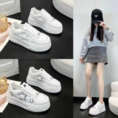 2025 New Korean Shoes Kawaii Platform Sneakers Women Vintage Vulcanize Spring Summer Casual Tennis Female Flats Footwear Zapatos