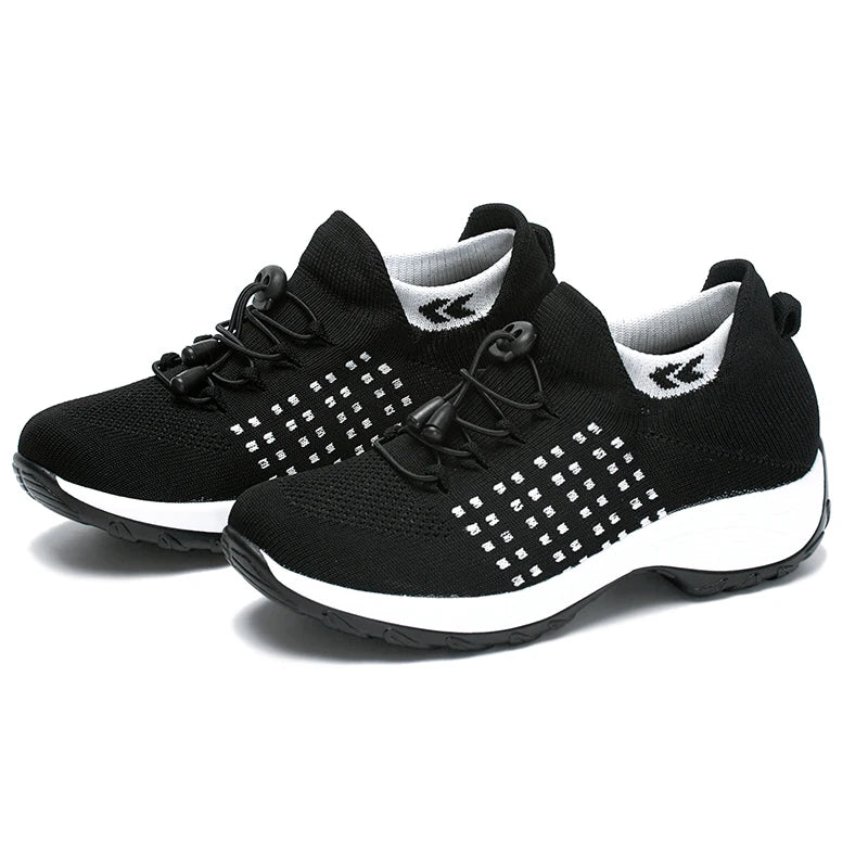 Women Walking Shoes Breathable Fly Weaving Sneakers Non Slip Casual Shoes 7 Color Size 35-45