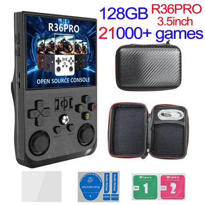 R36MAX Game Console 64GB 128GB 18000+GAMES Linux System 4.0inch K36 vs R36S 3.5inch Pocket Video Player No Download Required