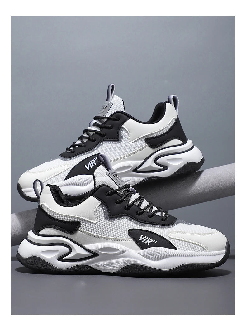 Spring and Summer New Breathable Mesh Casual Men's Running Shoes, Running Casual Sports Shoes, Anti-slip Lace-up Sports Shoes