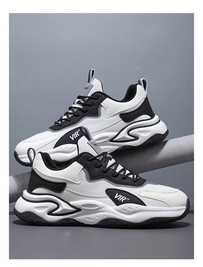 Spring and Summer New Breathable Mesh Casual Men's Running Shoes, Running Casual Sports Shoes, Anti-slip Lace-up Sports Shoes