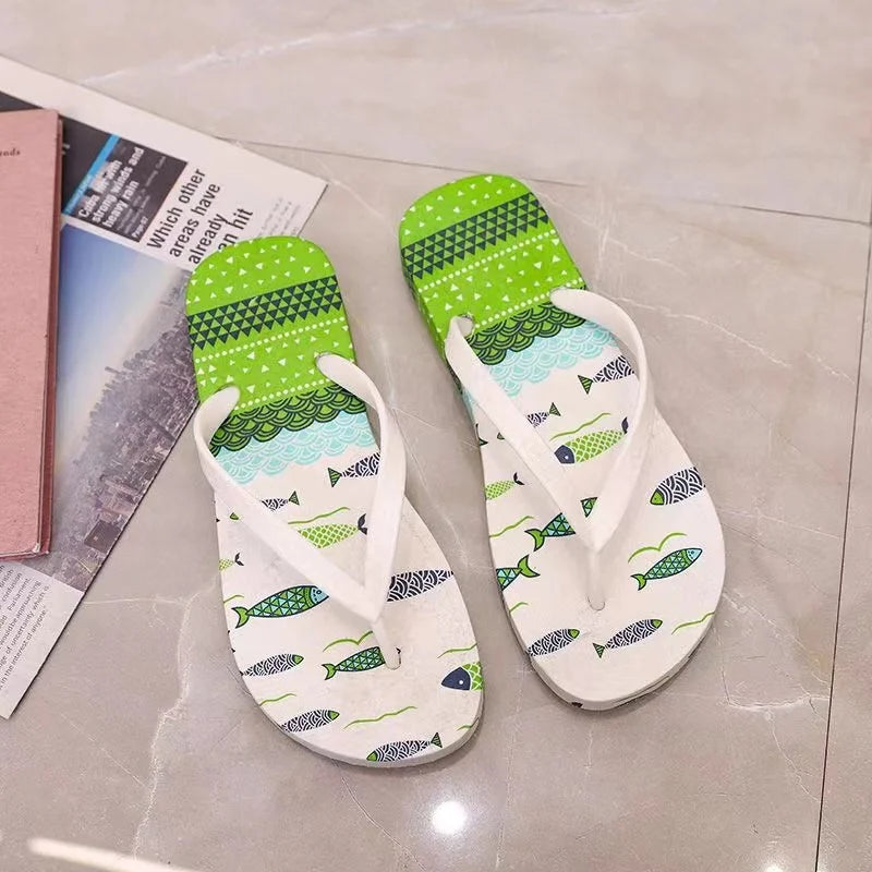 EOFK Women Flip Flops Slippers Summer Outdoor Fashion Bling Women Shoes Slippers Beach Summer Flip Flops Sandalias EVA TPU