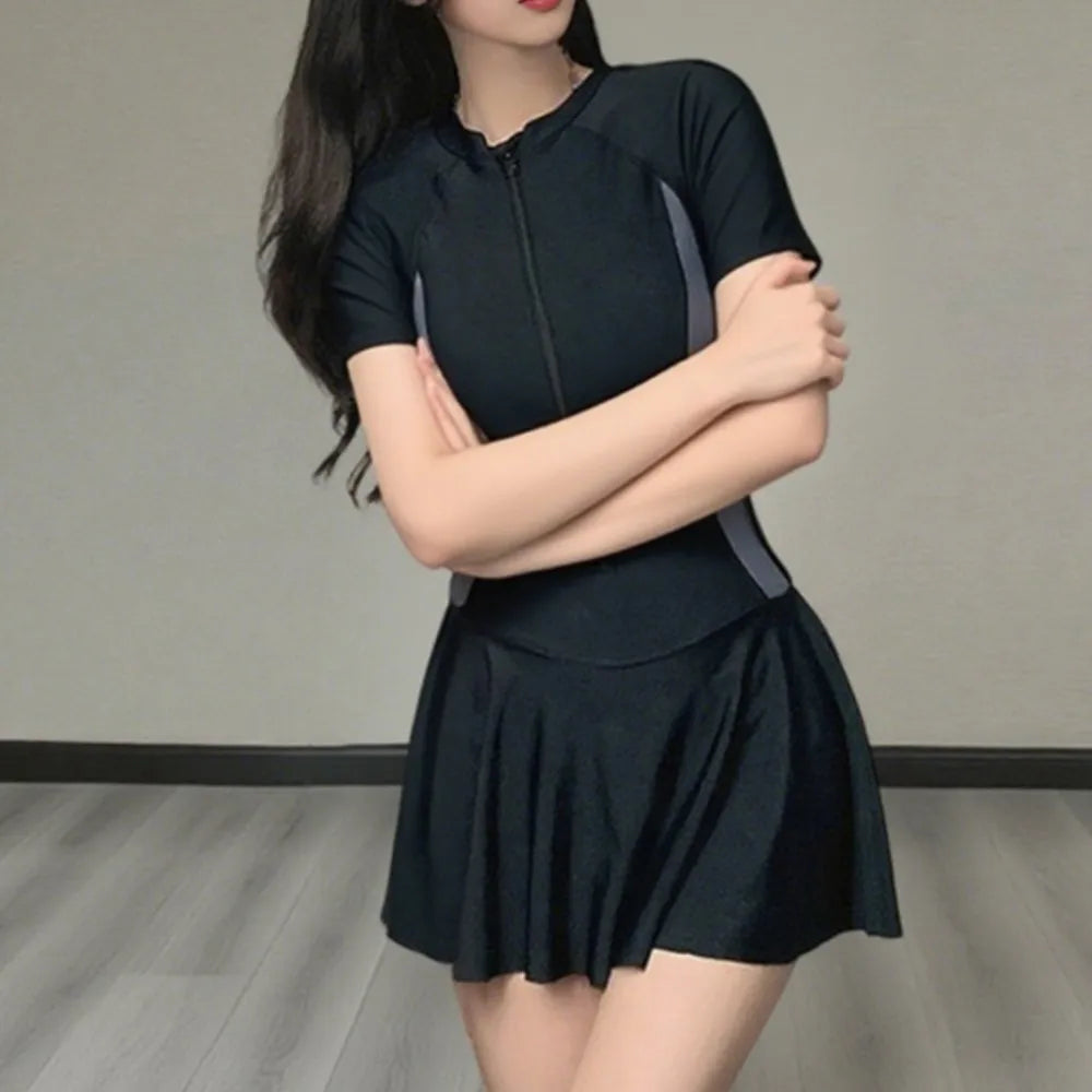 Conservative Swimsuits women's skirt-style Sportswear Slim And Simple Spring women's Racing Swimming Swimsuits