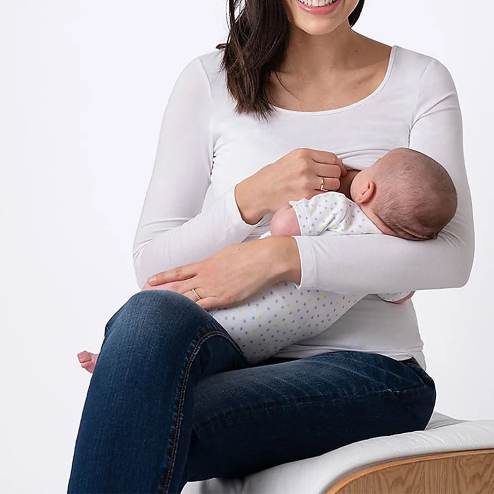 2024 Autumn Fashion New Women's Elegant Breastfeeding Top Pregnant Women's Wear Long Sleeve Casual Breastfeeding T-shirt